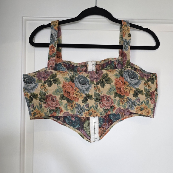 Floral Tapestry Corset Top - Picture 3 of 4